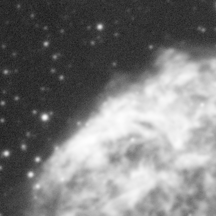 NGC 6888 at the nebula's edge before denoising: the sky carries visible grain