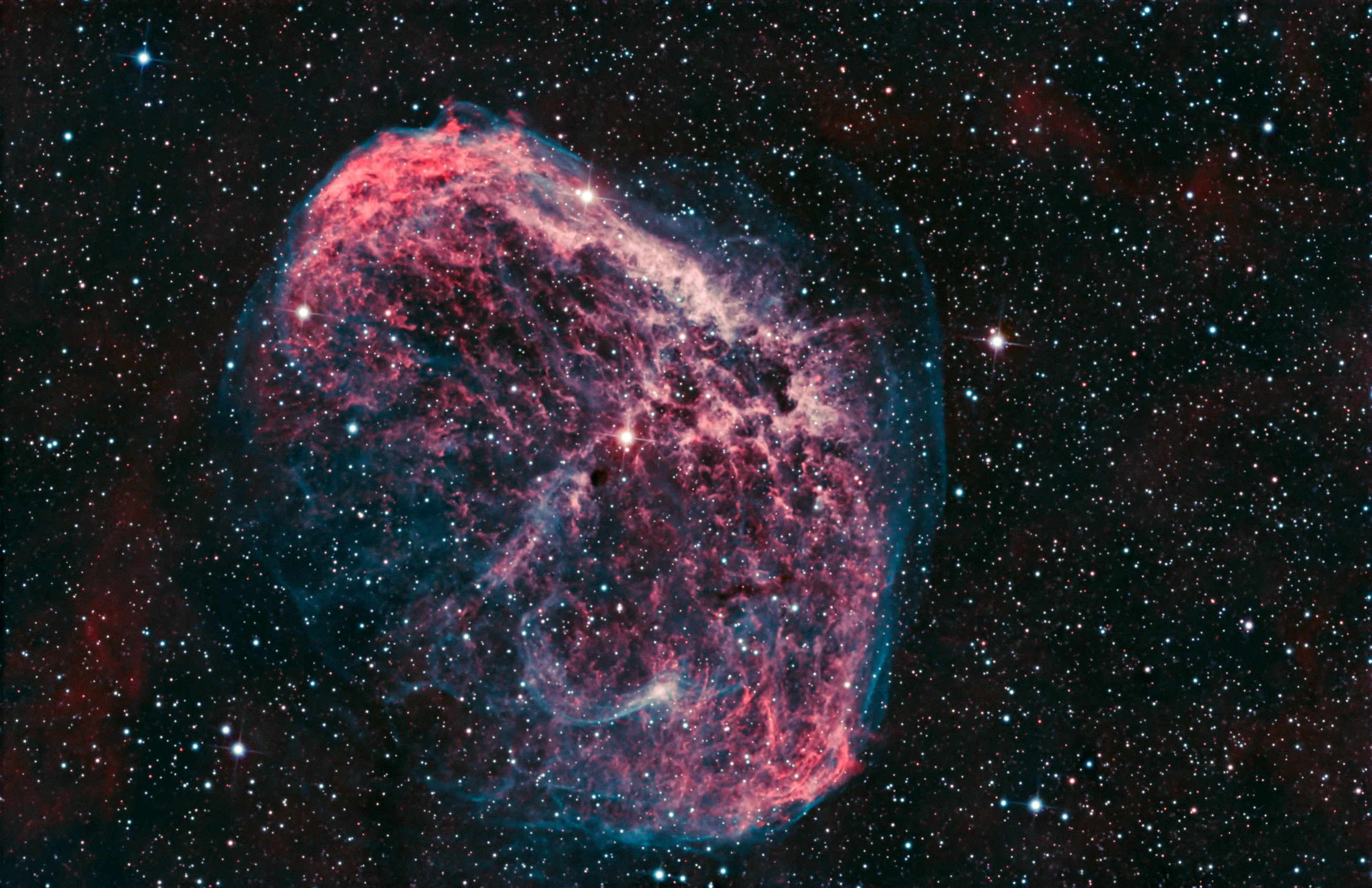 NGC 6888, the Crescent Nebula, in an HOO palette, captured by the developer