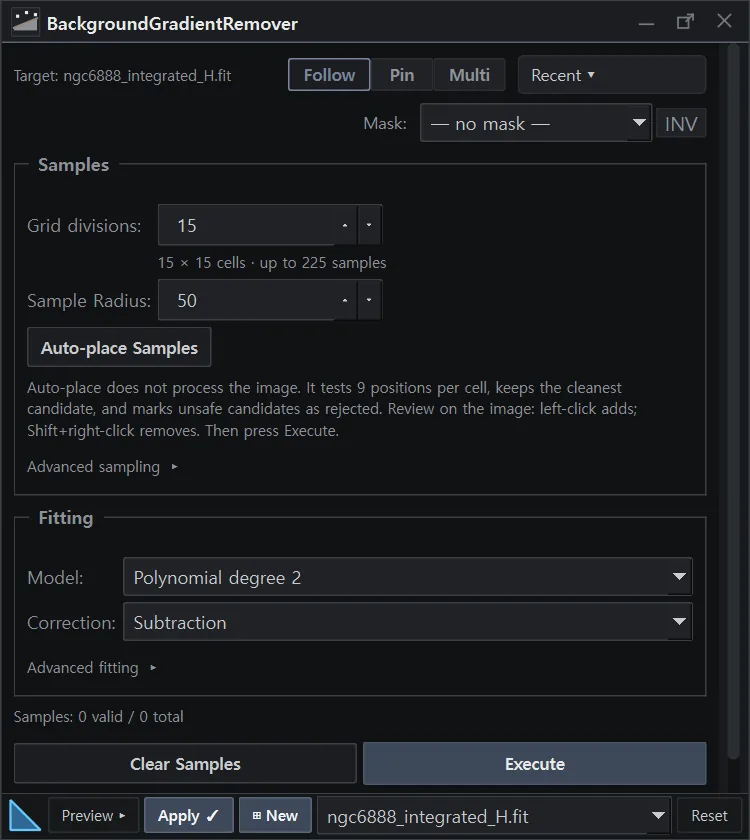 The Background Gradient Remover panel in AstrylStudio