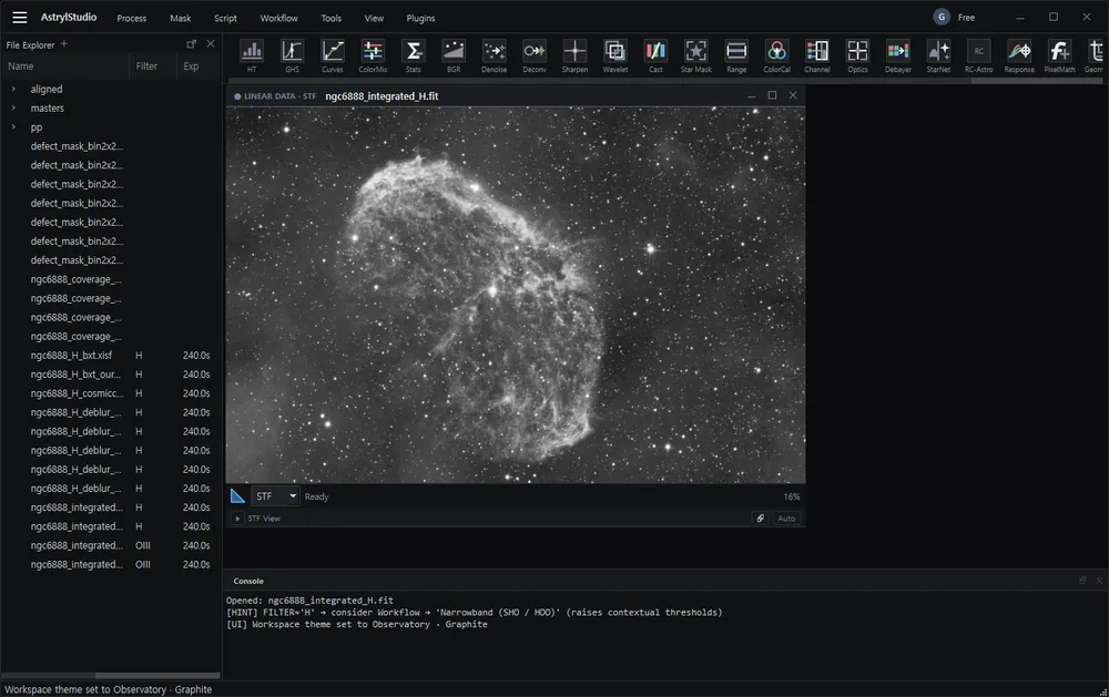 AstrylStudio in the Observatory &middot; Graphite theme